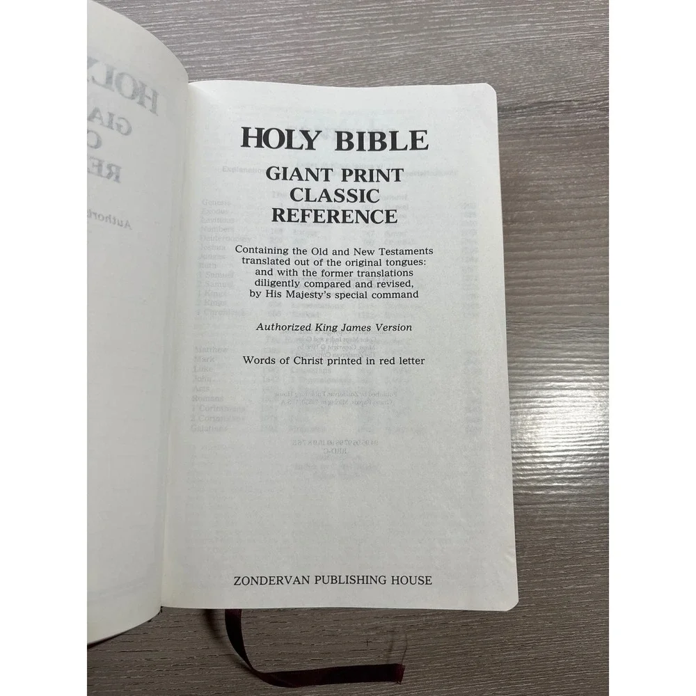 Zondervan KJV Holy Bible Giant Print Classic Reference Red Letter Bonded Leather